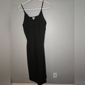 A New Day Black Asymmetrical Slip Dress
